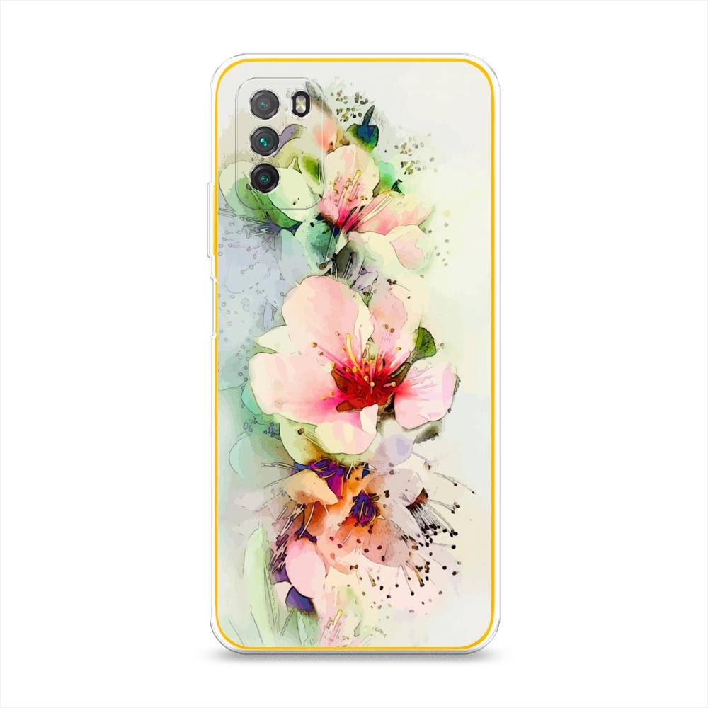

Чехол на Xiaomi Poco M3 "Нежные цветы", Зеленый;розовый, 39550-2