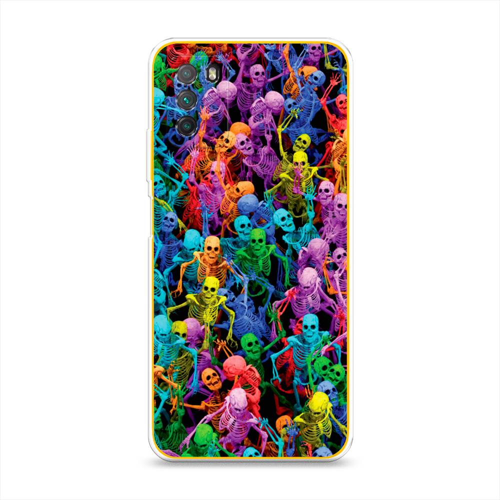 

Чехол на Xiaomi Poco M3 "Вечеринка скелетов", Фиолетовый;желтый;оранжевый, 39550-6
