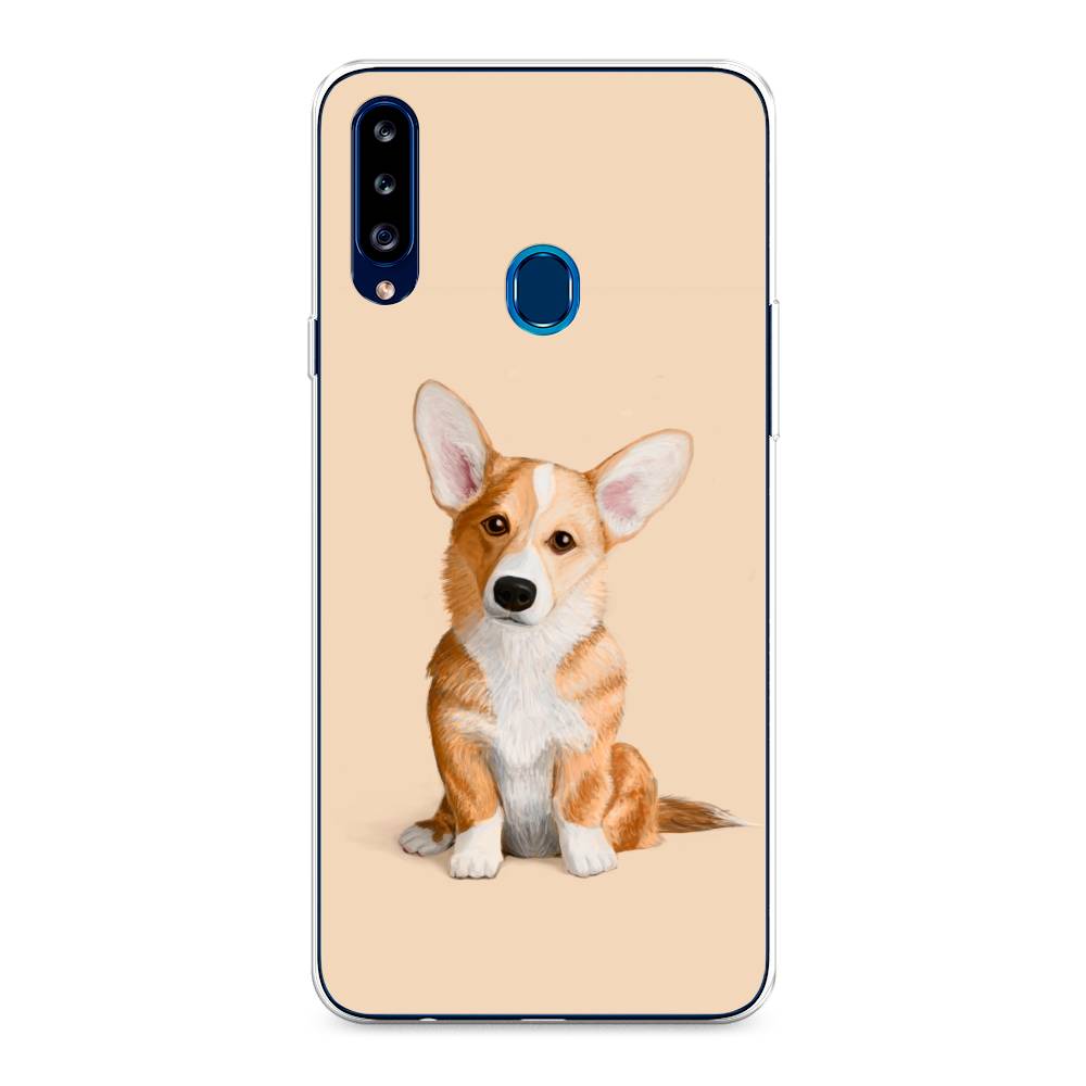 

Чехол для Samsung Galaxy A20s "Грустный Корги", Коричневый;бежевый, 2100850-1