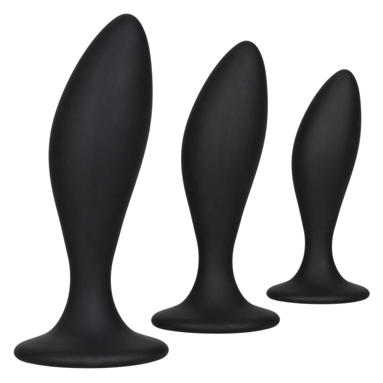 фото Набор анальных пробок california exotic novelties silicone anal curve kit черный 3 шт.