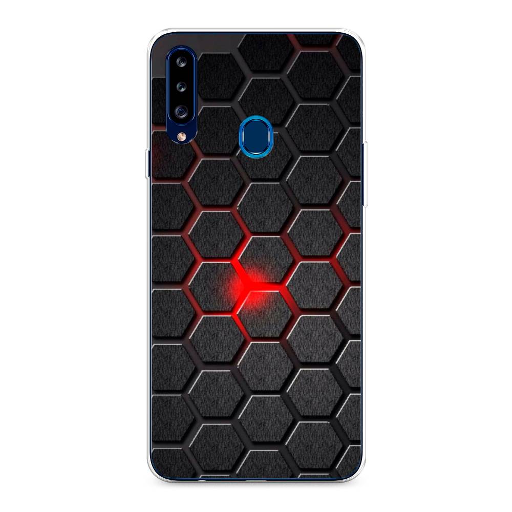 

Чехол на Samsung Galaxy A20s "Соты красные", Красный;черный;серый, 2100850-3