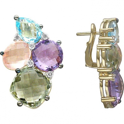 

Серьги из желтого золота с бриллиантом Эстет 01С6312562-1, 01С6312562-1