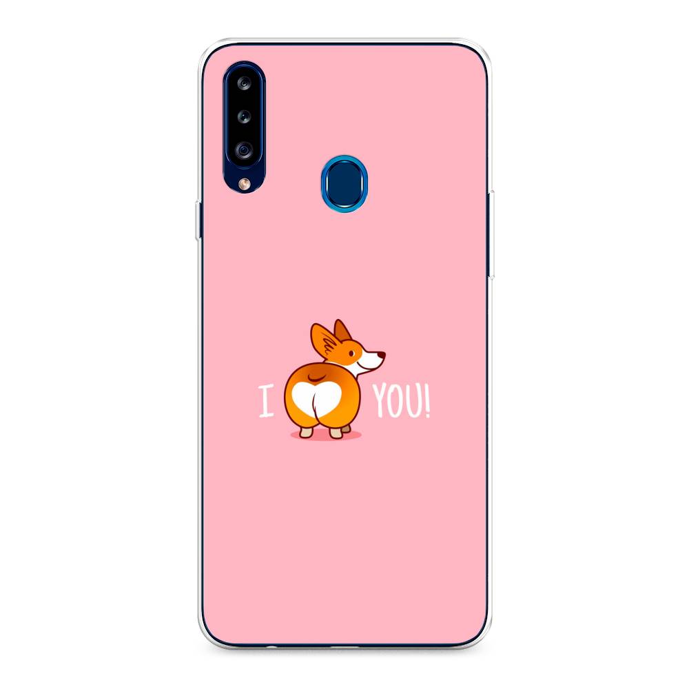 

Чехол на Samsung Galaxy A20s "Корги I love you", Розовый;коричневый;белый, 2100850-1