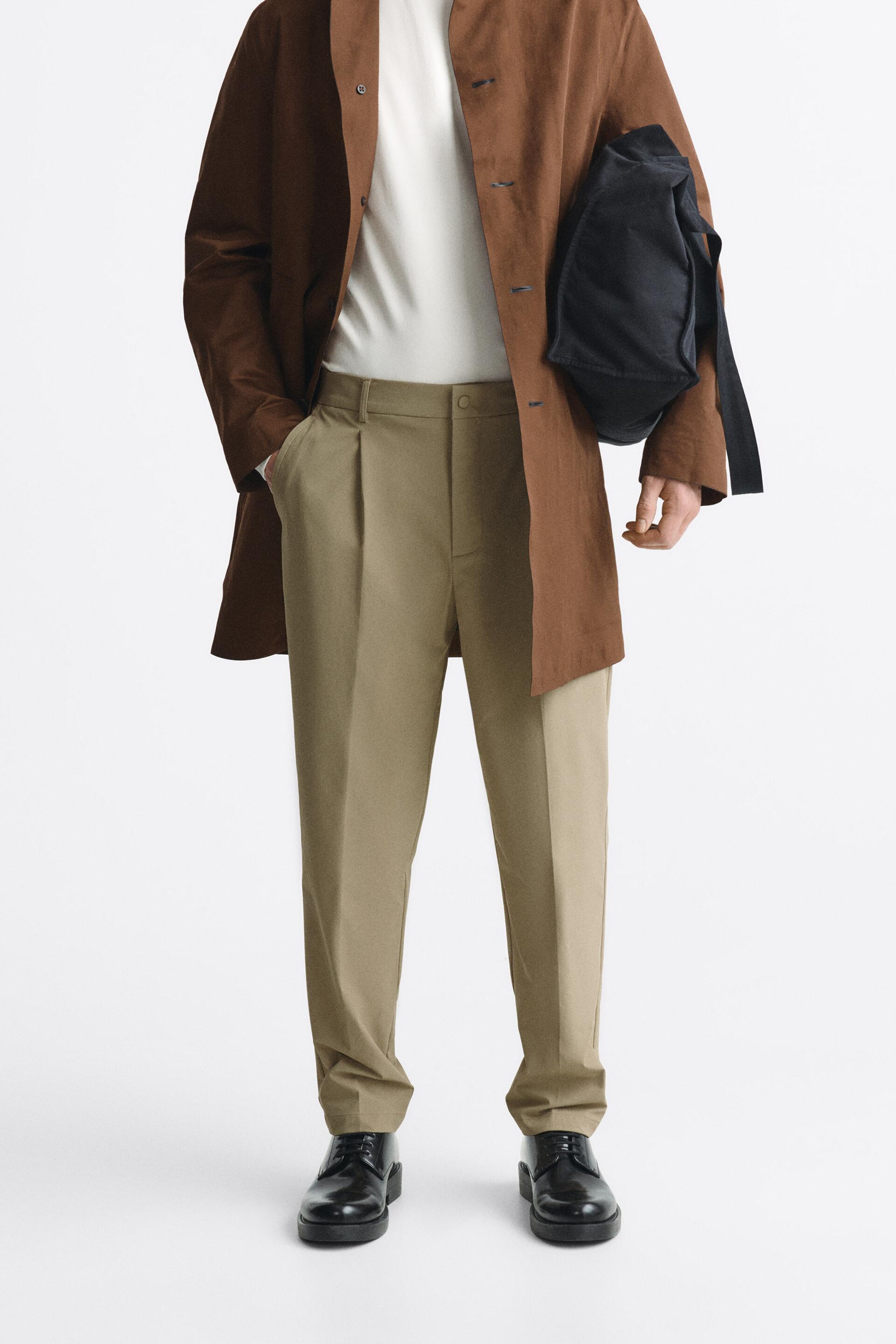 

Брюки мужские ZARA 07380702 бежевые S (доставка из-за рубежа), Бежевый, 07380702