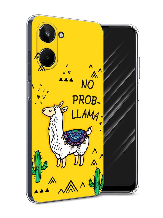 

Чехол Awog на Realme 10 4G "No probLLama", Желтый;черный;синий, 2512150-2