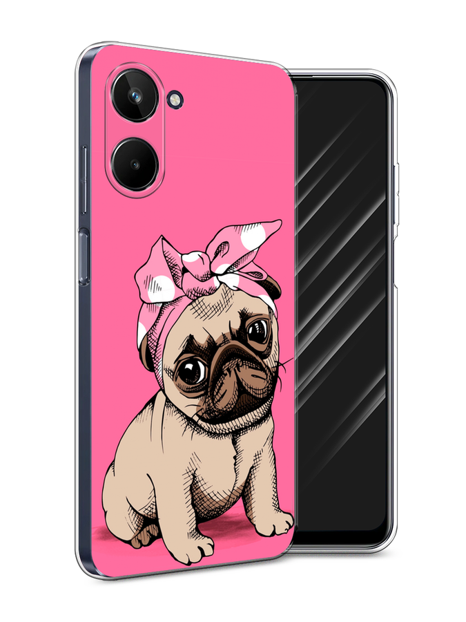 

Чехол Awog на Realme 10 4G "Dog Pin-Up", Розовый;бежевый, 2512150-2