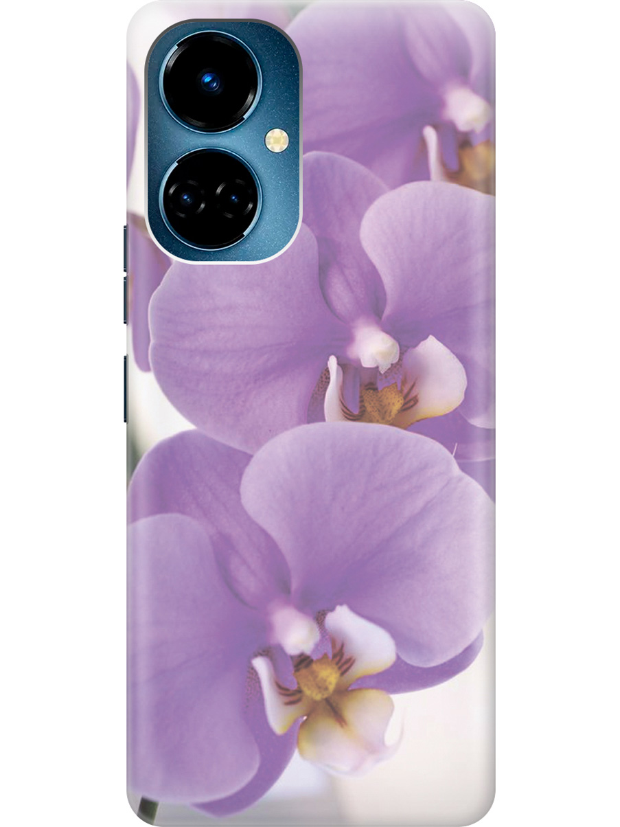 

Силиконовый чехол на Tecno Camon 19 / 19 Pro с рисунком "Сиреневые орхидеи", Фиолетовый;серый, 20011877