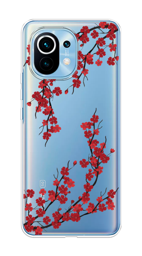 

Чехол на Xiaomi Mi 11 "Красная сакура", Красный;черный, 39450-2
