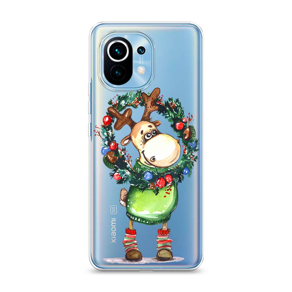 

Чехол на Xiaomi Mi 11 "Олень с новогодним венком", 39450-4