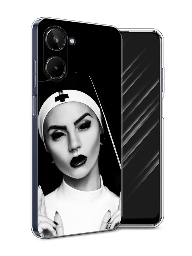 

Чехол Awog на Realme 10 4G "Черная монашка", Серый;черный, 2512150-9