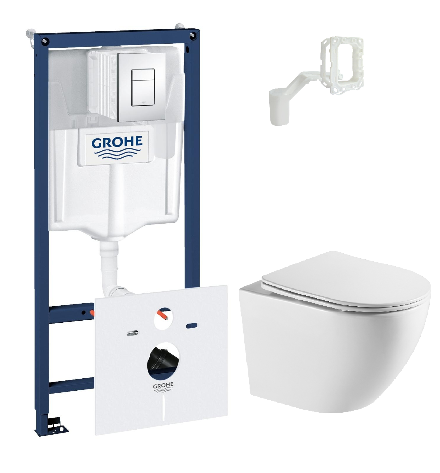 фото Комплект инсталляция grohe 38827000 5в1+унитаз подвесной azario azario grado az0046uq