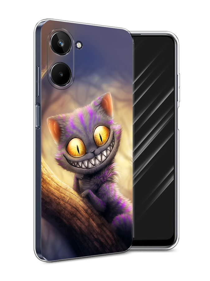 

Чехол Awog на Realme 10 4G "Cheshire Cat", Фиолетовый;желтый, 2512150-1