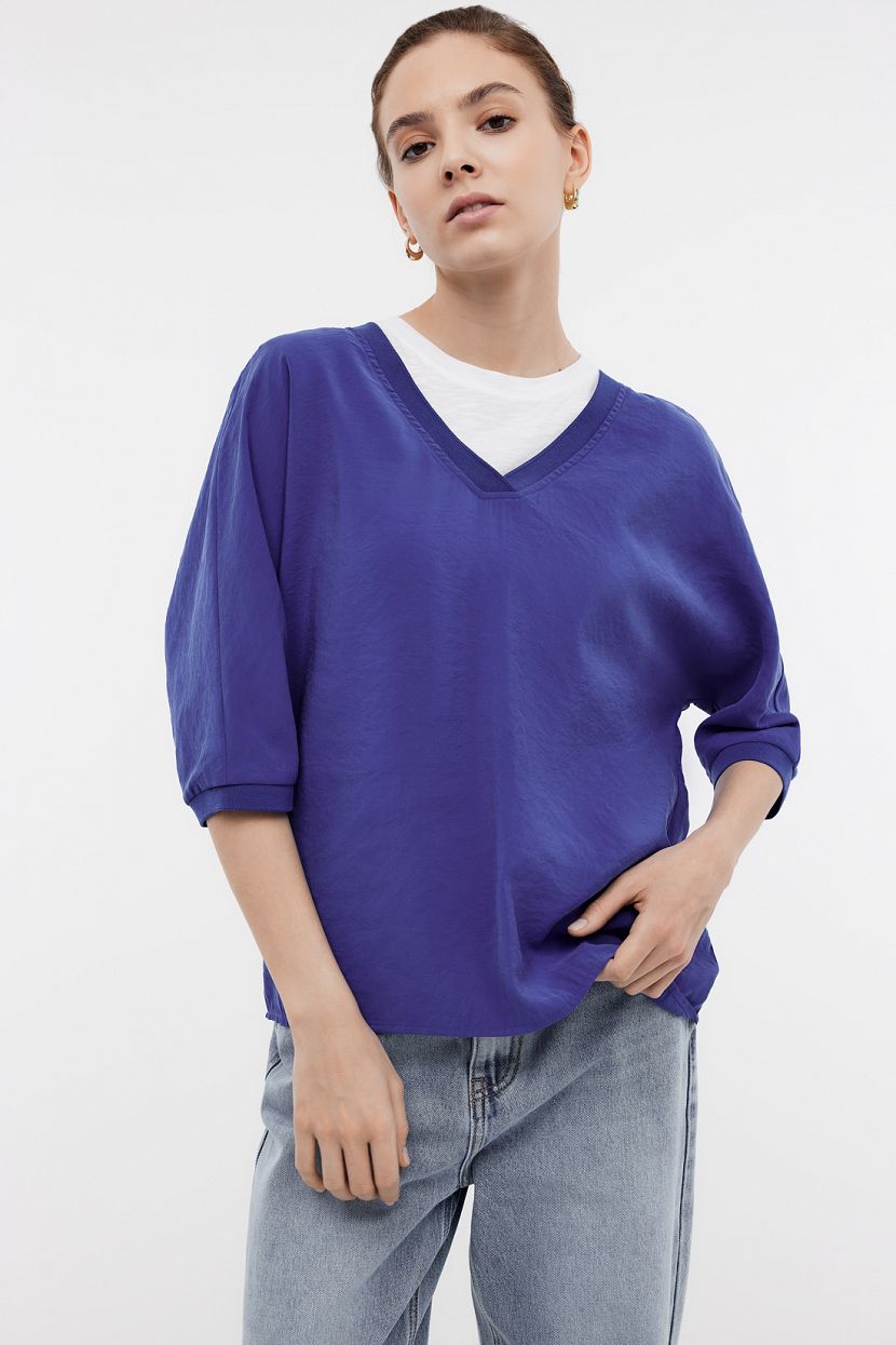 

Футболка женская Baon B1924058 синяя 2XL, Синий, B1924058