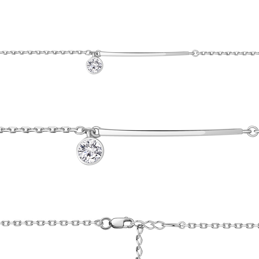 

Браслет из серебра с фианитом Aquamarine Aquamarine 74624А_925_р р. 17, 74624А_925_р