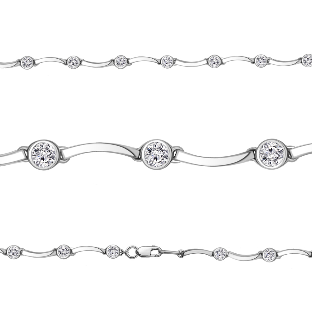 

Браслет из серебра с фианитом Aquamarine Aquamarine 74621А_925_р р. 19, 74621А_925_р