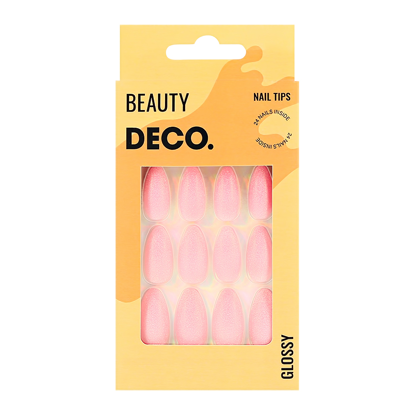 

Набор накладных ногтей DECO. GLOSSY pink shine (24 шт + клеевые стикеры 24 шт), Розовый, pink shine