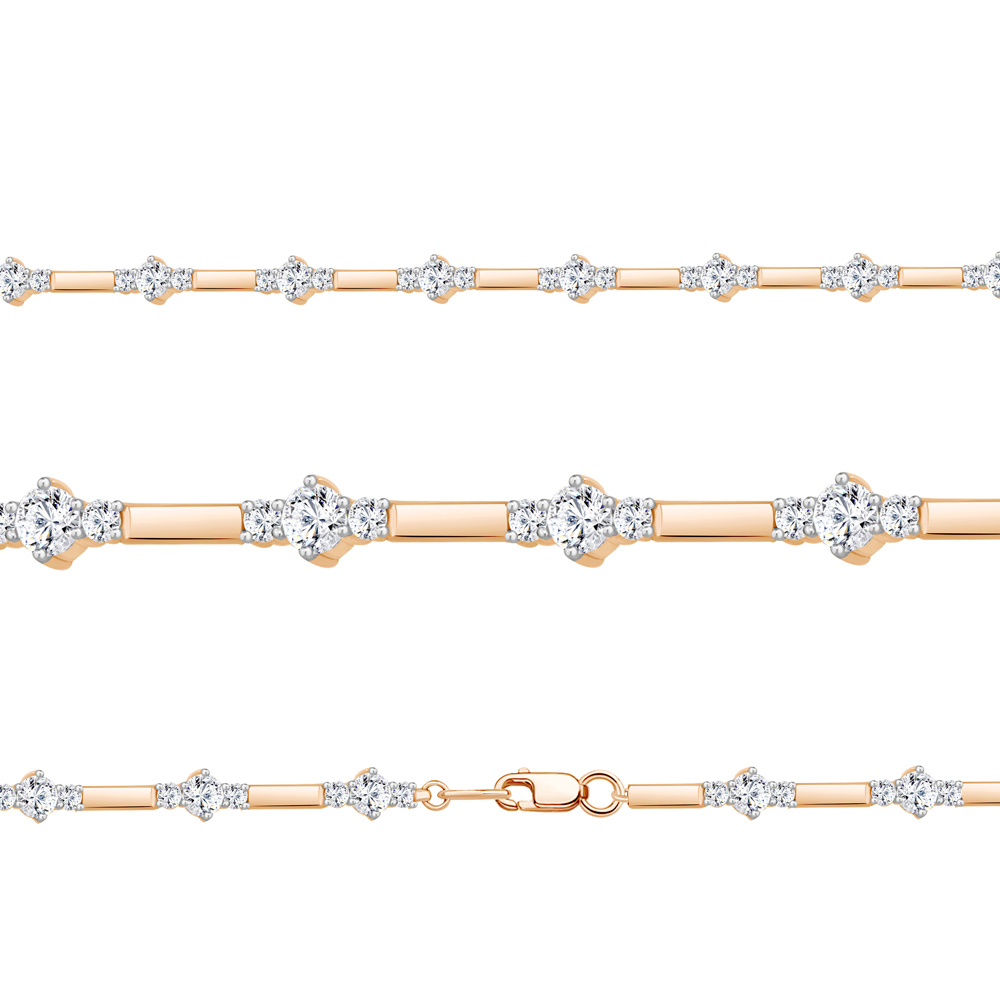 

Браслет из серебра с фианитом р.  Aquamarine 74619А_925_з, 74619А_925_з