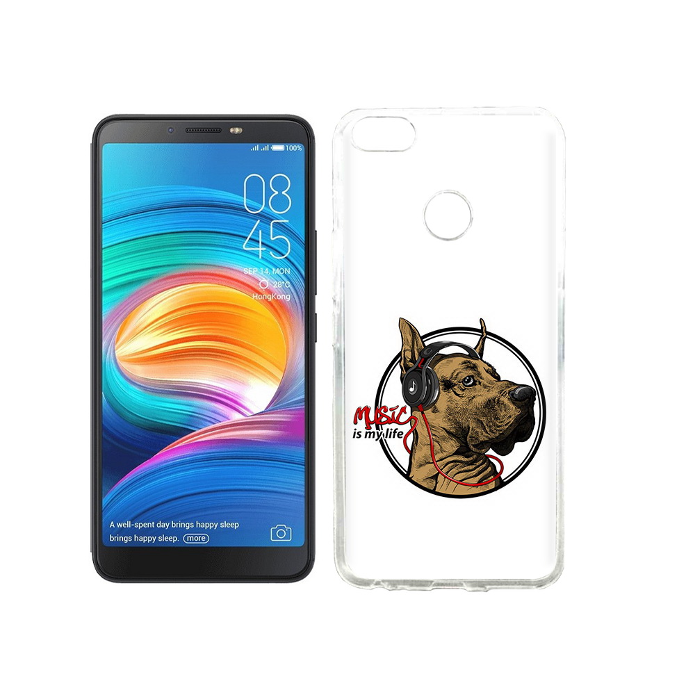 

Чехол MyPads Tocco для Tecno Camon X музыкальная собака, Прозрачный, Tocco
