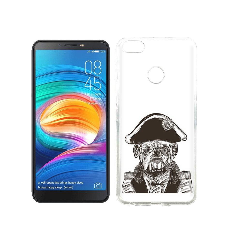 

Чехол MyPads Tocco для Tecno Camon X мопс генерал, Прозрачный, Tocco