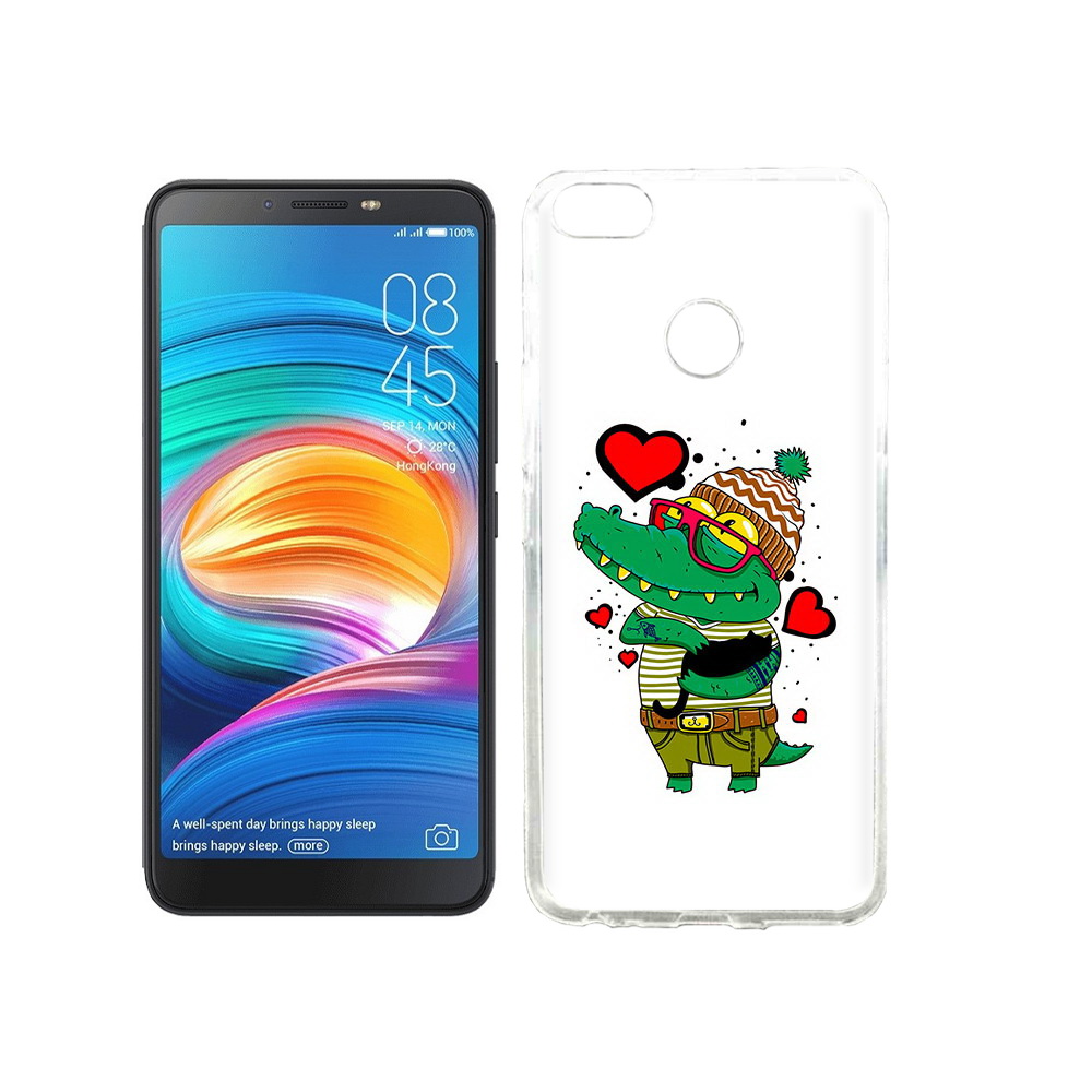 

Чехол MyPads Tocco для Tecno Camon X Влюбленный крокодил, Прозрачный, Tocco