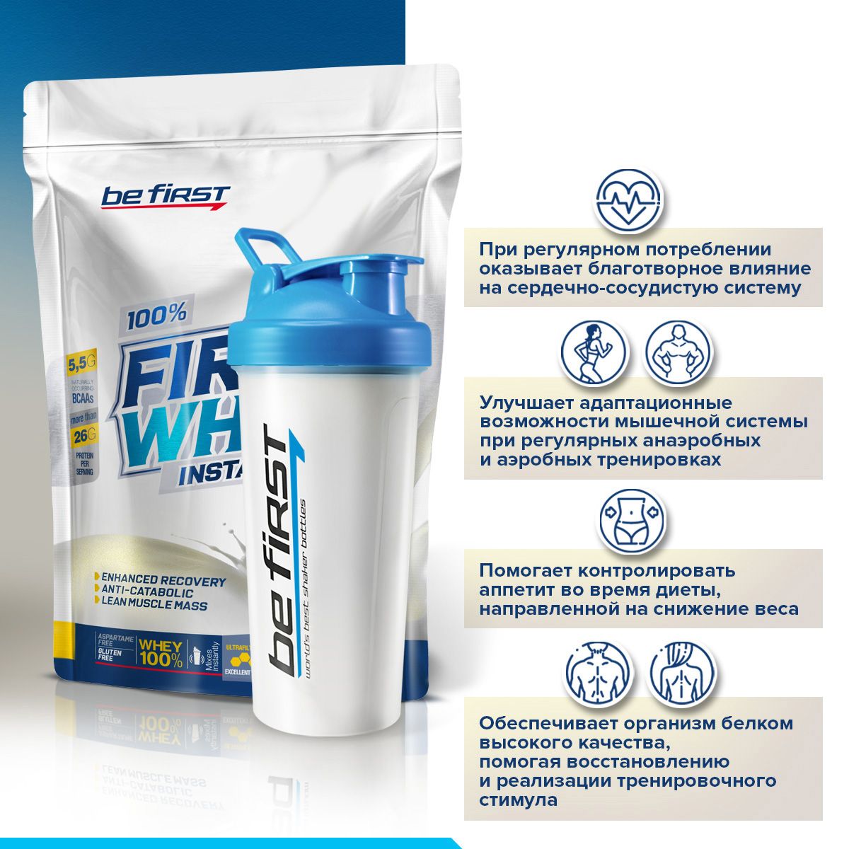 Протеин Be First Whey Instant, 900 г, pistachio ice-cream