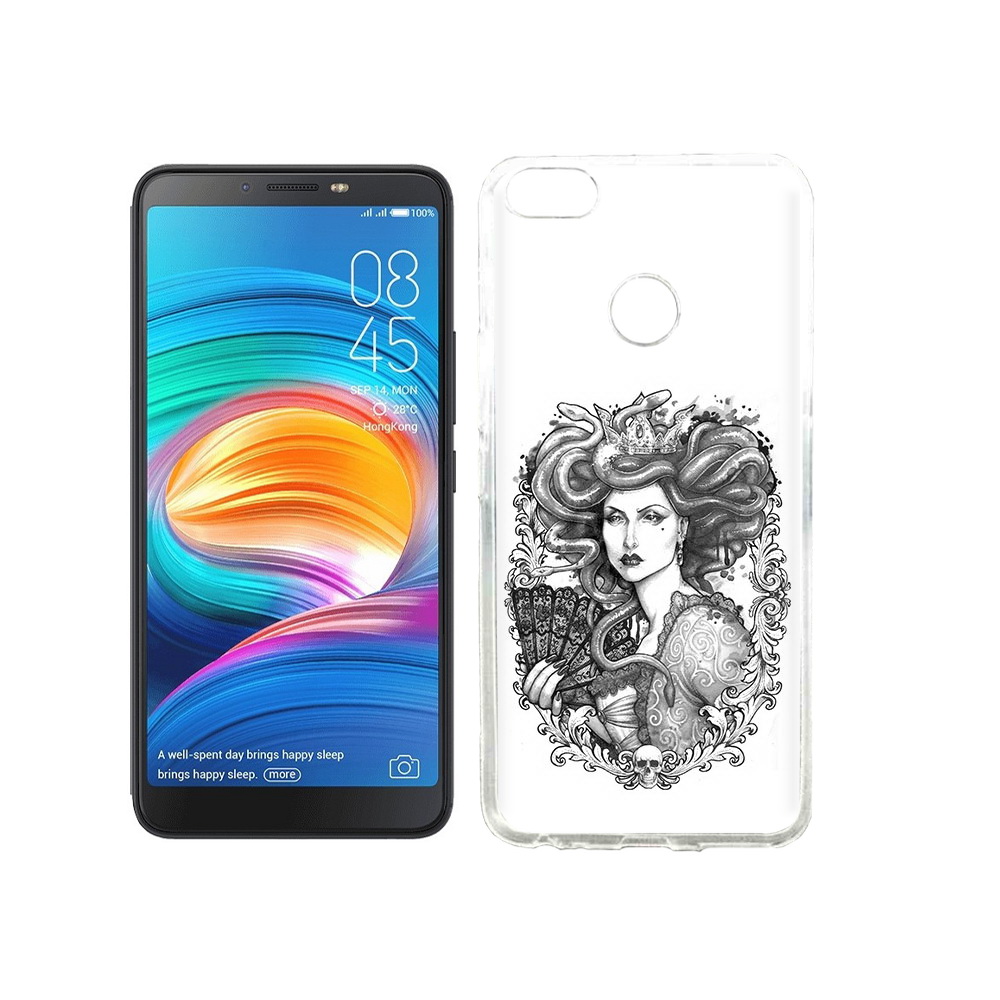 

Чехол MyPads Tocco для Tecno Camon X медуза черно белый, Прозрачный, Tocco
