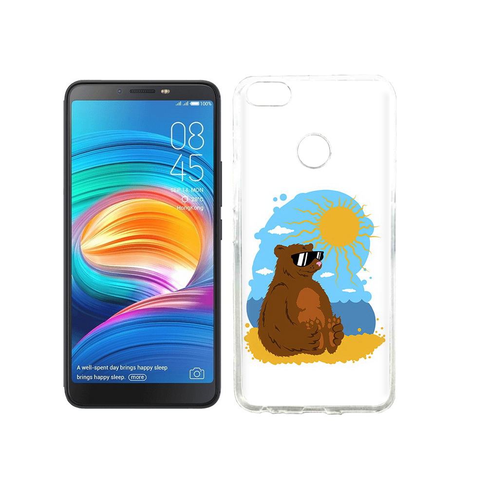 

Чехол MyPads Tocco для Tecno Camon X медведь на чиле, Прозрачный, Tocco