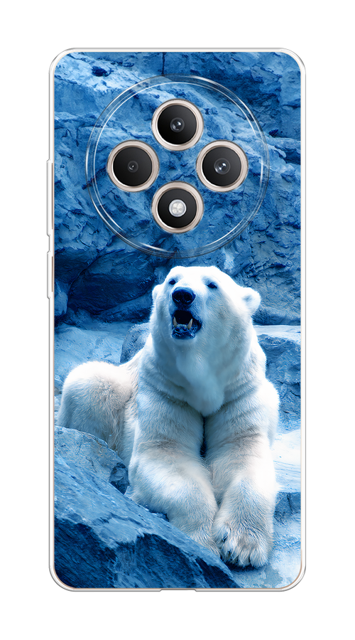 

Чехол на Oppo Reno 12F "Белый медведь", Голубой;белый, 2517850-1
