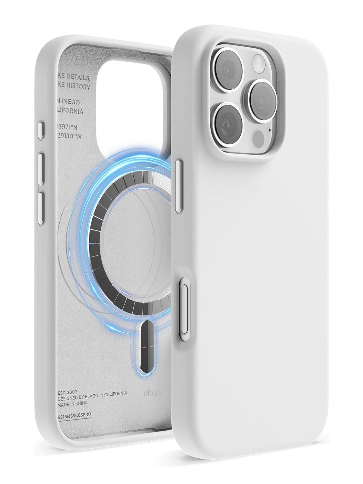 

Чехол Elago для iPhone 16 Pro силиконовый Liquid silicone с MagSafe, белый