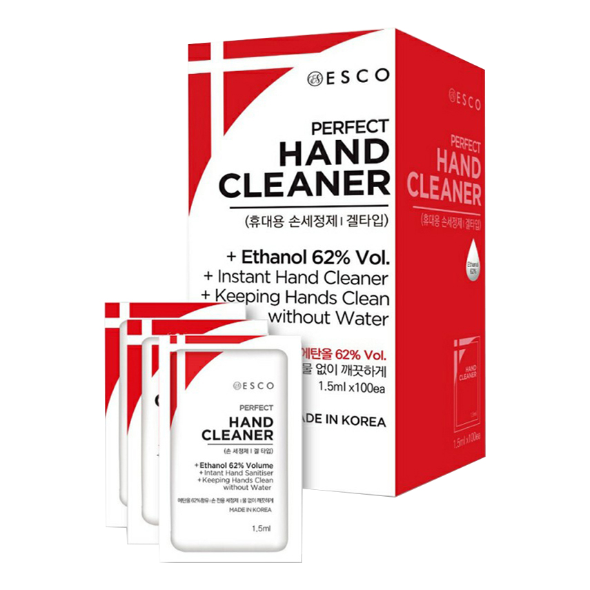 фото Санитайзер-гель esco perfect hand cleaner, 1,5 млх100 шт.