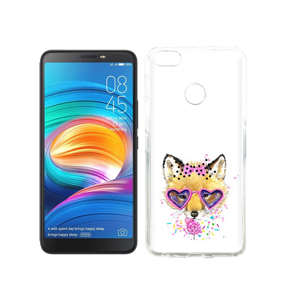 

Чехол MyPads Tocco для Tecno Camon X лисенок с бантиком, Прозрачный, Tocco