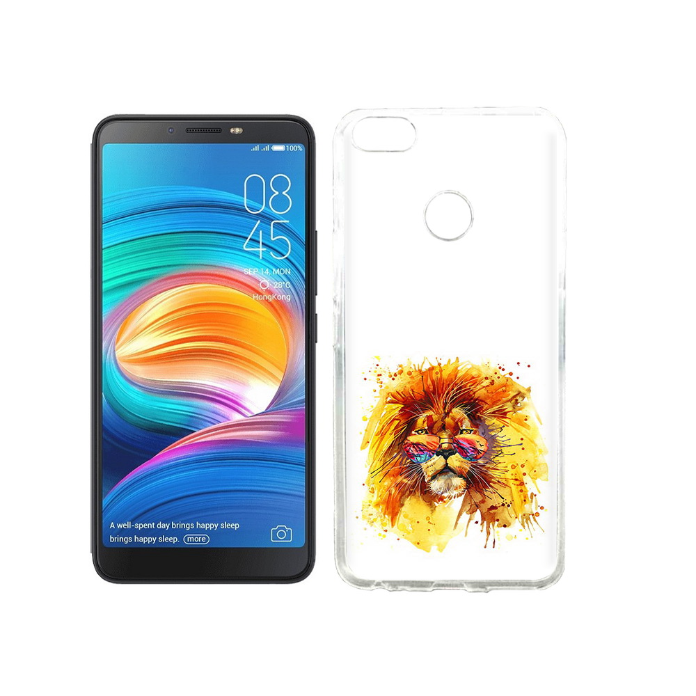 

Чехол MyPads Tocco для Tecno Camon X лев в очках, Прозрачный, Tocco