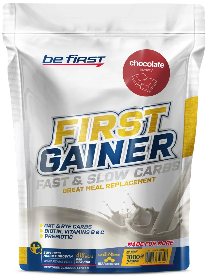 Гейнер Be First Gainer Fast & Slow Carbs, 1000 г, chocolate