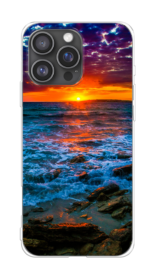 

Чехол на Apple iPhone 16 Pro Max "Закат 1", Оранжевый;синий, 16350-1