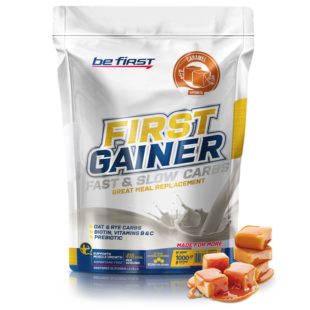 Гейнер Be First Gainer Fast Slow Carbs 1000 г caramel 1780₽