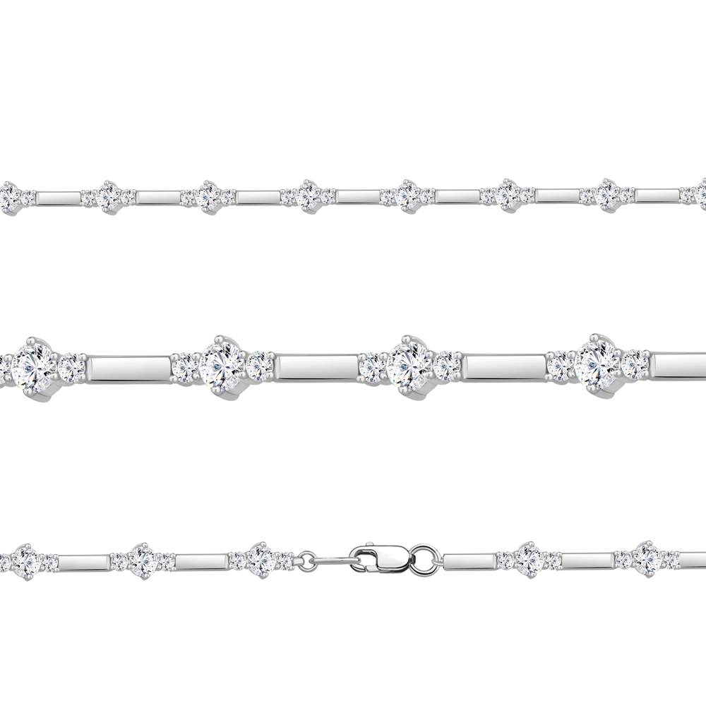 

Браслет из серебра с фианитом Aquamarine Aquamarine 74619А_925_р р. 18, 74619А_925_р