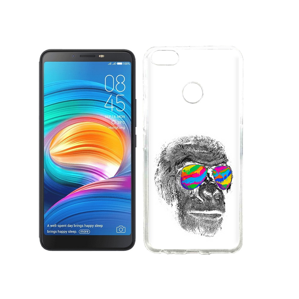 

Чехол MyPads Tocco для Tecno Camon X крутая обезьяна в очках, Прозрачный, Tocco