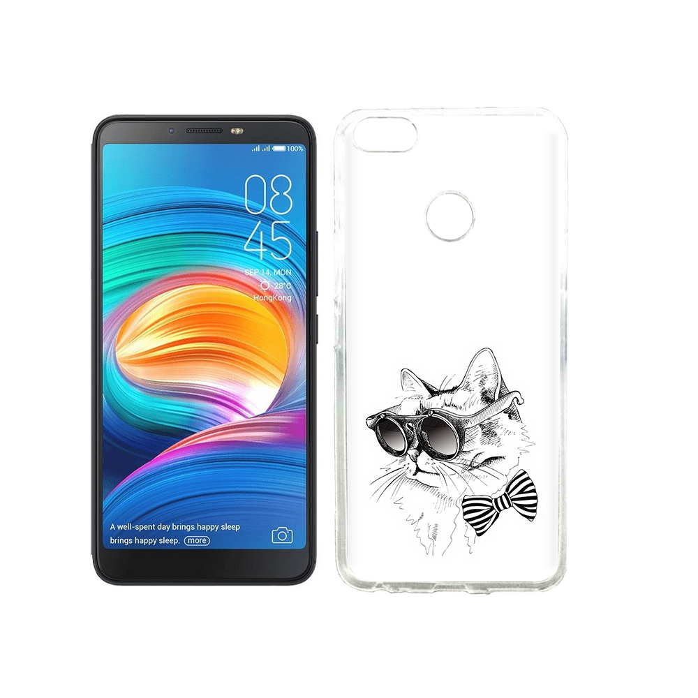 

Чехол MyPads Tocco для Tecno Camon X крутая кошка в очках, Прозрачный, Tocco