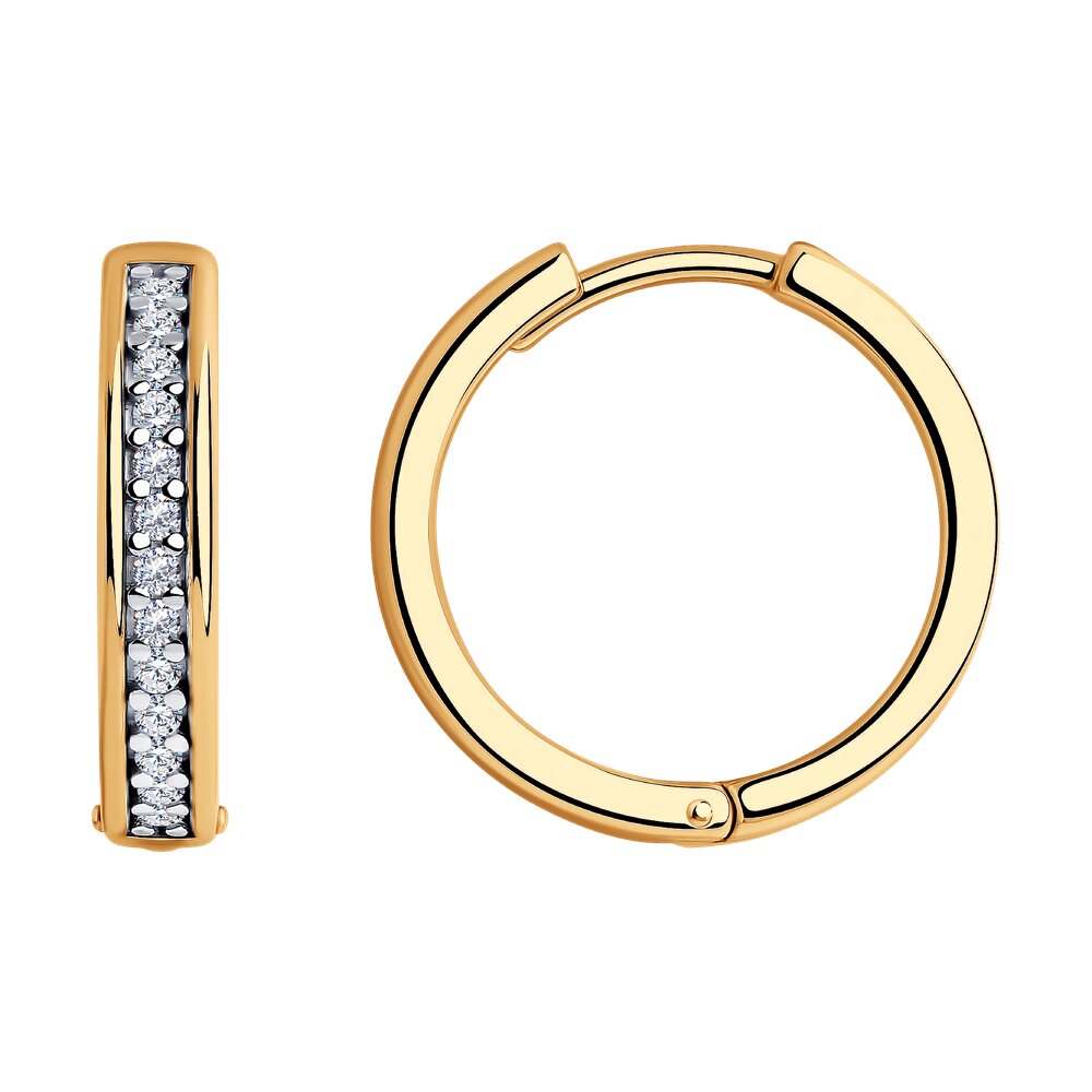

Серьги конго из серебра Diamant 93-120-01549-2, фианит, 93-120-01549-2