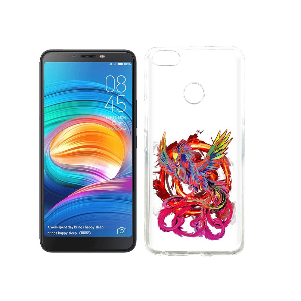 

Чехол MyPads Tocco для Tecno Camon X красочный феникс, Прозрачный, Tocco