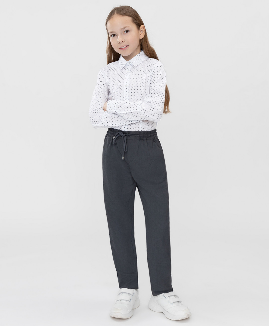 

Брюки детские Button Blue 222BBGS63030100 цв. серый р. 140, 222BBGS63030100