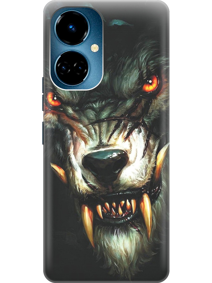 

Силиконовый чехол на Tecno Camon 19 / 19 Pro с рисунком "Злой оборотень", Желтый;черный, 20011877