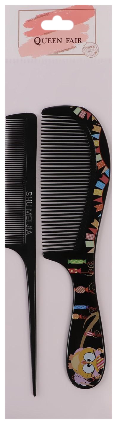 Набор расчёсок, 2 предмета, цвет чёрный 3517899 набор для специй рондо презент 3 шт на подставке с салфетницей чёрный