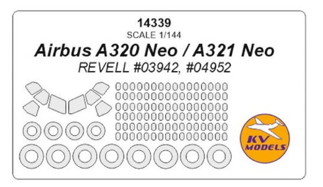 

14339KV Аirbus A320 Neo, A321 Neo REVELL 03942, 04952 маски на диски и колеса