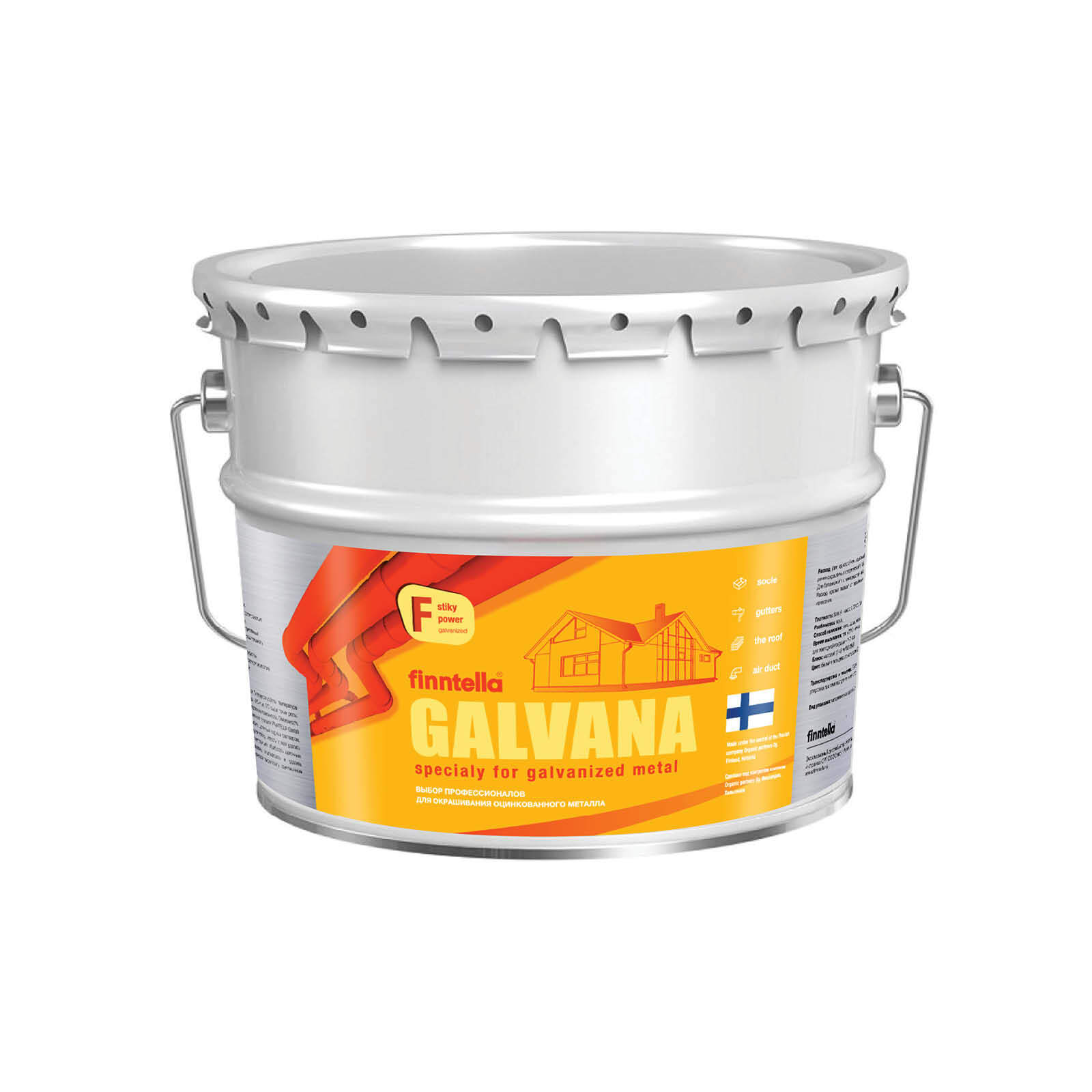 

Краска GALVANA FINNTELLA, теплый бежевый, цвет RANTA, 9л, GALVANA по оцинкованному металлу и бетону