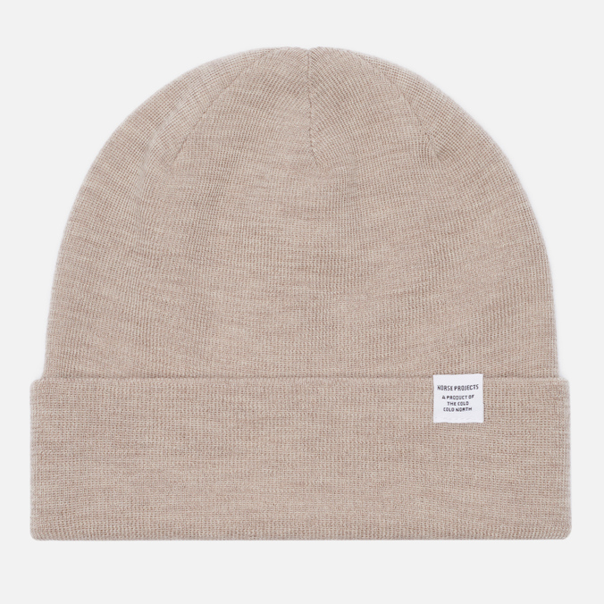 фото Шапка мужская norse projects norse top beanie бежевая, one size