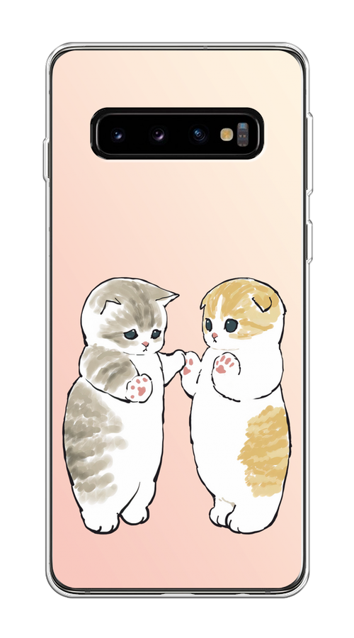 

Чехол на Samsung Galaxy S10 "Пухлые котики", Розовый;бежевый;серый, 27050-1