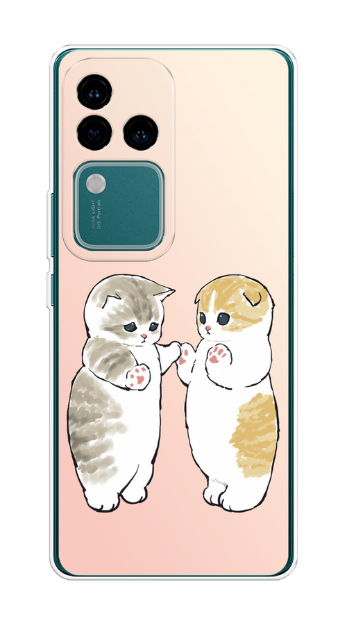 

Чехол на Vivo V30 Pro/S18 Pro "Пухлые котики", Розовый;бежевый;серый, 269950-1