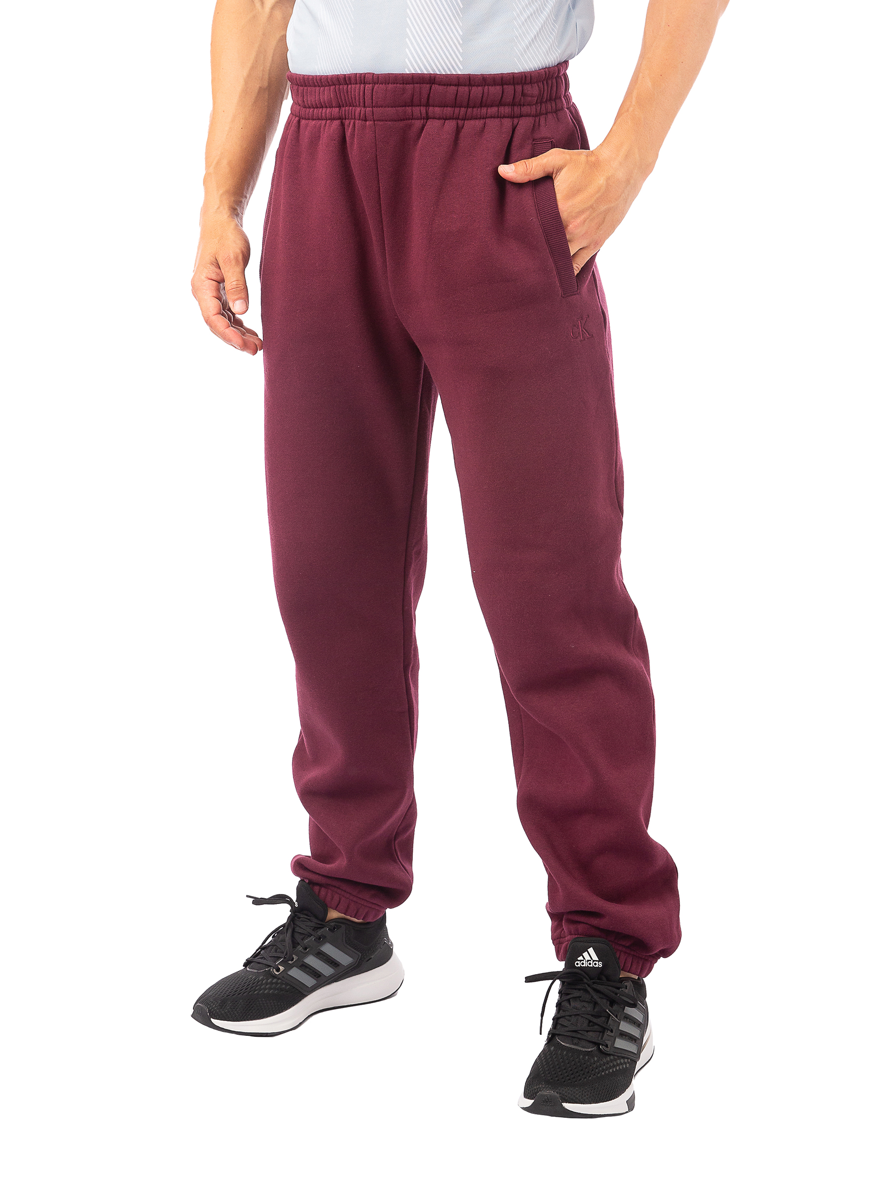 Спортивные брюки мужские Calvin Klein Archive Logo Fleece 40HM257 бордовые, размер 2XL