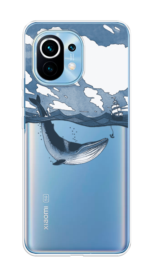 

Чехол на Xiaomi Mi 11 "Большой кит", Синий, 39450-1